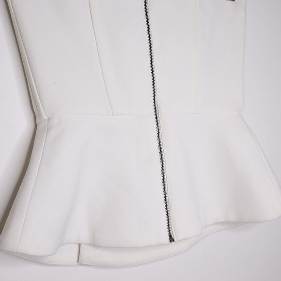MISHA Strapless Peplum Blouse Top Hook and Eye Detail Lined in White Women's 2 - Picture 4 of 13